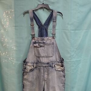 American Rag Blue Jean Bib Overalls Large Women's Inseam 29